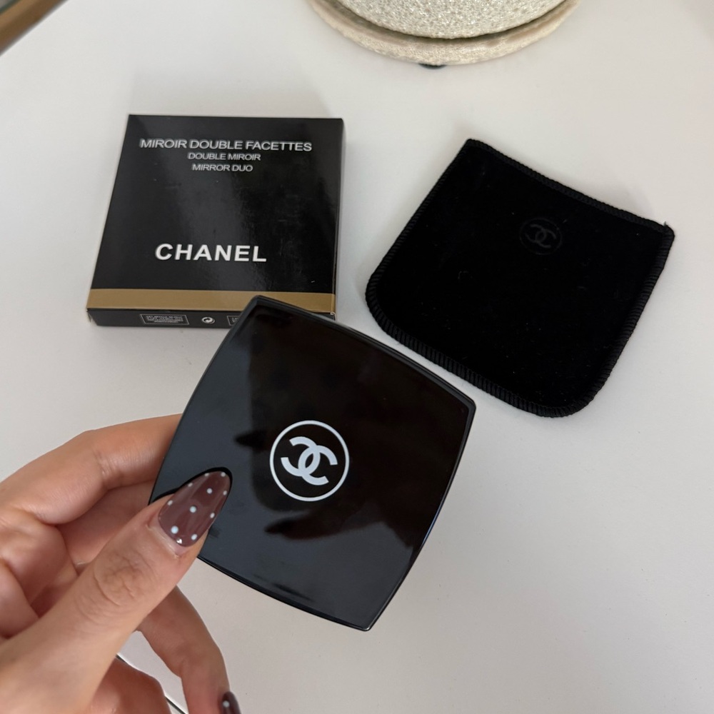 CHANEL CC Black Double Compact Mirror
